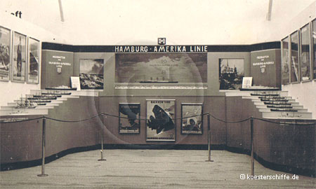 Kösterschiffe Ausstellungsstand Hamburg Amerika Linie